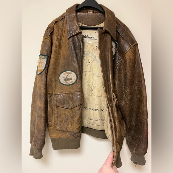 1987 Vintage Wilson’s Leather Bomber Jacket Size Small - Picture 8 of 11